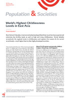 World’s Highest Childlessness Levels in East Asia