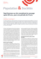 Sept femmes sur dix connaîtront le veuvage après 60 ans, pour une période de 13 ans